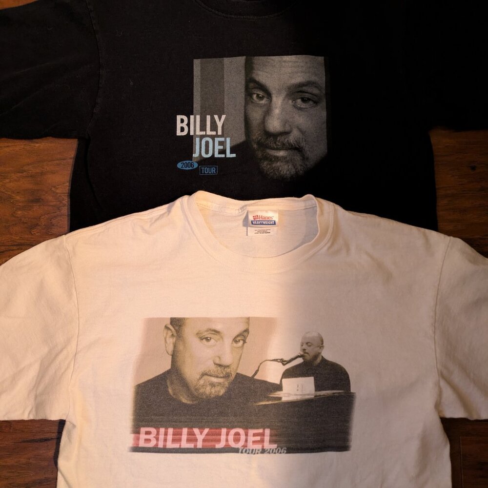 Billy Joel 2006 Tour Double-Sided Concert Shirt 1 Black 1 White (Medium)